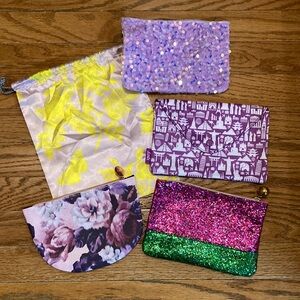 Ipsy Purple and Pink Cosmetic Bags Sparkly Collection